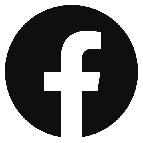 Facebook logo on transparent background, black and white