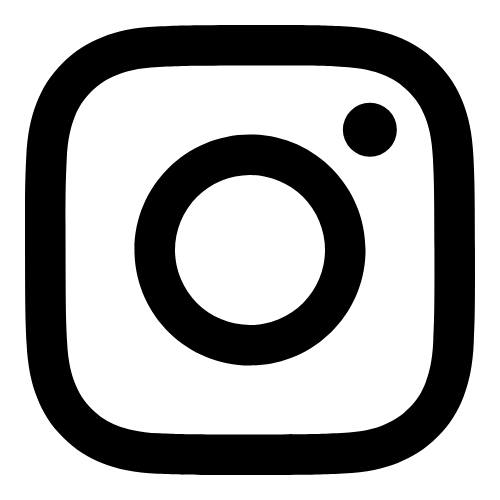 Instagram logo on transparent background, black and white