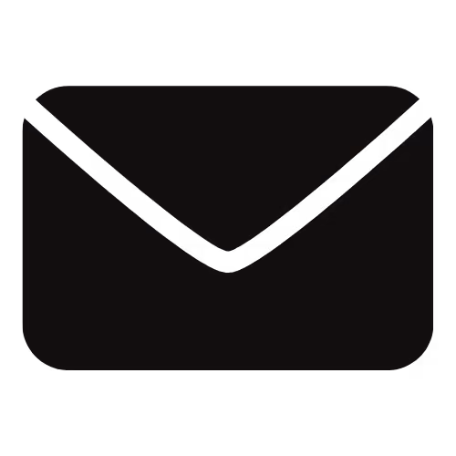 Mail logo on transparent background, black and white